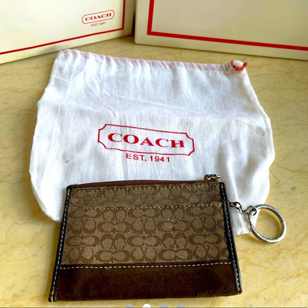 Preloved Coach Small Brown Wallet with Dust Bag